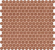 13x11 Inyo Penny Round  Mosaic Fabric-Look Satin Textured Porcelain Tile Terracotta Brown