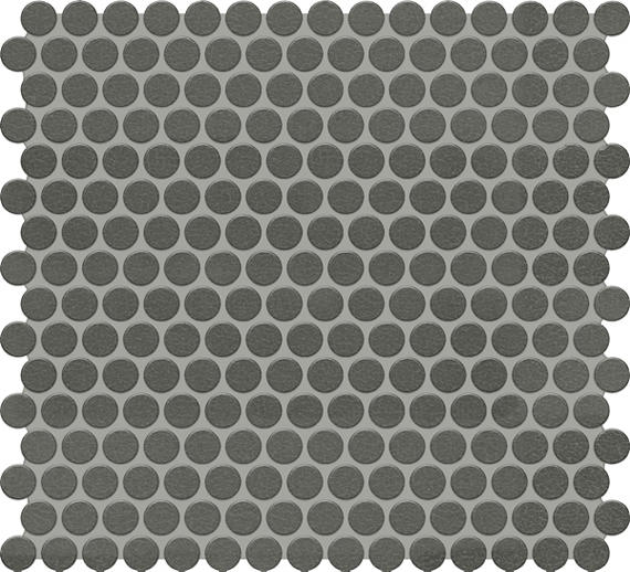 13x11 Inyo Penny Round  Mosaic Fabric-Look Satin Textured Porcelain Tile Olive Gray
