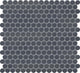 13x11 Inyo Penny Round  Mosaic Fabric-Look Satin Textured Porcelain Tile Indigo Gray