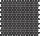 13x11 Inyo Penny Round  Mosaic Fabric-Look Satin Textured Porcelain Tile Charcoal Black