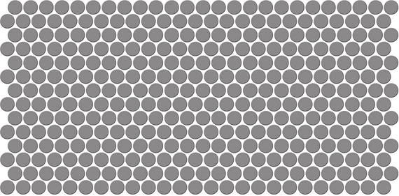 10x22 Keystones Circle Penny Round  Mosaic Solid-Color Matte Smooth Porcelain Tile Soft Gray