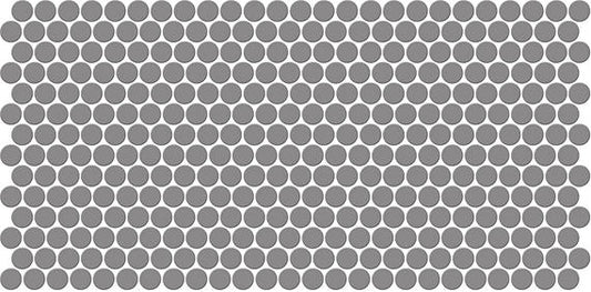 10x22 Keystones Circle Penny Round  Mosaic Solid-Color Matte Smooth Porcelain Tile Soft Gray