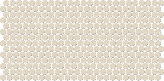 10x22 Keystones Circle Penny Round  Mosaic Solid-Color Matte Smooth Porcelain Tile Almond Beige