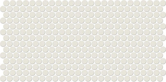 10x22 Keystones Circle Penny Round  Mosaic Solid-Color Matte Smooth Porcelain Tile Pure White