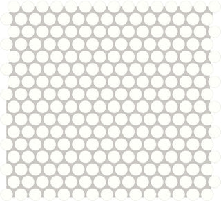 12x14 Color Story Mosaics Circle Penny Round Mosaic Solid-Color Glossy Smooth Ceramic Tile