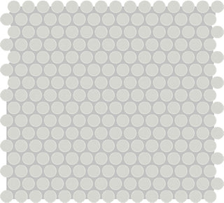 12x14 Color Story Mosaics Circle Penny Round Mosaic Solid-Color Glossy Smooth Ceramic Tile