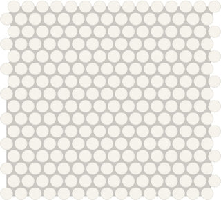12x14 Color Story Mosaics Circle Penny Round Mosaic Solid-Color Glossy Smooth Ceramic Tile