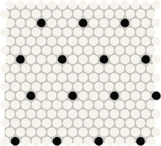 12x14 Color Story Mosaics Circle Penny Round Mosaic Mixed-Color Matte Smooth Ceramic Tile