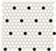 12x14 Color Story Mosaics Circle Penny Round  Mosaic Mixed-Color Matte Smooth Ceramic Tile Black White
