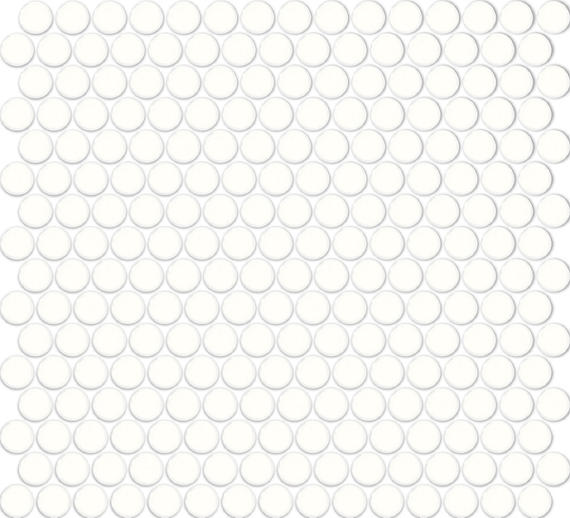 13x11 Color Wheel Mosaic Circle Penny Round  Mosaic Solid-Color Glossy Smooth Ceramic Tile White