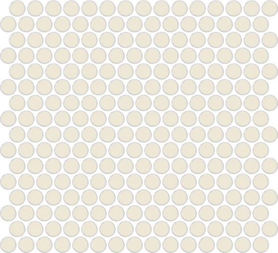 13x11 Color Wheel Mosaic Circle Penny Round  Mosaic Solid-Color Glossy Smooth Ceramic Tile Cream White