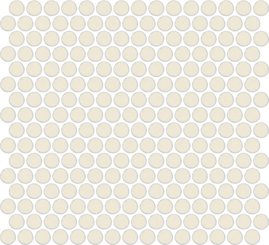 13x11 Color Wheel Mosaic Circle Penny Round  Mosaic Solid-Color Glossy Smooth Ceramic Tile Cream White