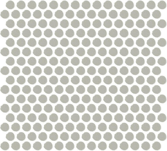 13x11 Color Wheel Mosaic Circle Penny Round  Mosaic Solid-Color Glossy Smooth Ceramic Tile Pale Gray