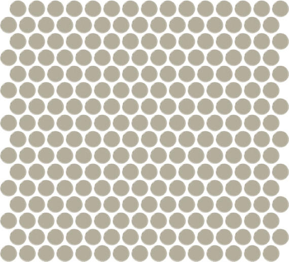 13x11 Color Wheel Mosaic Circle Penny Round  Mosaic Solid-Color Glossy Smooth Ceramic Tile Dark Beige