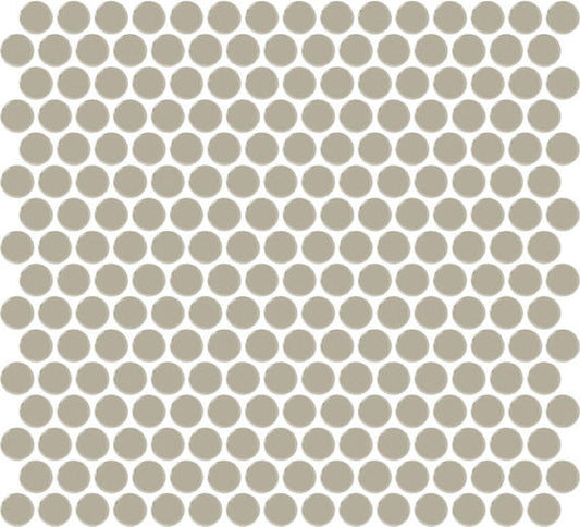 13x11 Color Wheel Mosaic Circle Penny Round  Mosaic Solid-Color Glossy Smooth Ceramic Tile Dark Beige