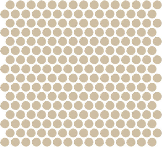 13x11 Color Wheel Mosaic Circle Penny Round  Mosaic Solid-Color Glossy Smooth Ceramic Tile Tan