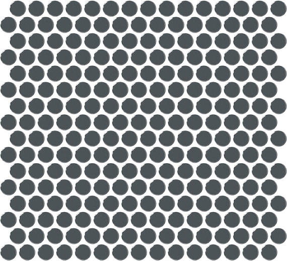 13x11 Color Wheel Mosaic Circle Penny Round  Mosaic Solid-Color Glossy Smooth Ceramic Tile Dark Gray