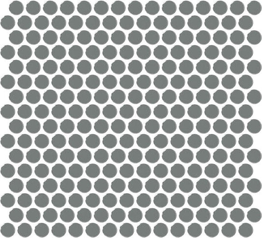 13x11 Color Wheel Mosaic Circle Penny Round  Mosaic Solid-Color Glossy Smooth Ceramic Tile Gray