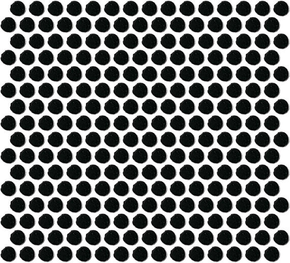 13x11 Color Wheel Mosaic Circle Penny Round  Mosaic Solid-Color Glossy Smooth Ceramic Tile Black