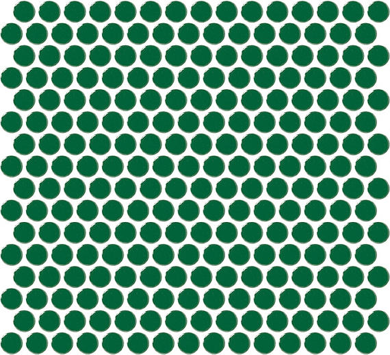 13x11 Color Wheel Mosaic Circle Penny Round  Mosaic Solid-Color Glossy Smooth Ceramic Tile Green