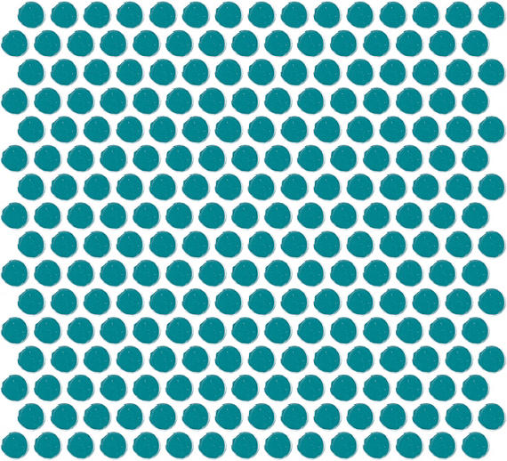 13x11 Color Wheel Mosaic Circle Penny Round  Mosaic Solid-Color Glossy Smooth Ceramic Tile Ocean Blue