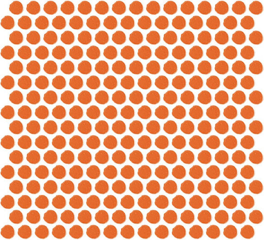 13x11 Color Wheel Mosaic Circle Penny Round  Mosaic Solid-Color Glossy Smooth Ceramic Tile Orange