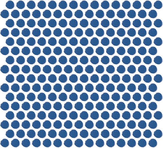 13x11 Color Wheel Mosaic Circle Penny Round  Mosaic Solid-Color Glossy Smooth Ceramic Tile Dark Blue