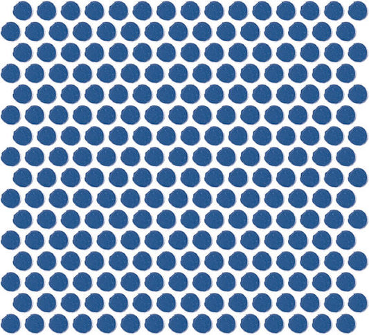13x11 Color Wheel Mosaic Circle Penny Round  Mosaic Solid-Color Glossy Smooth Ceramic Tile Dark Blue