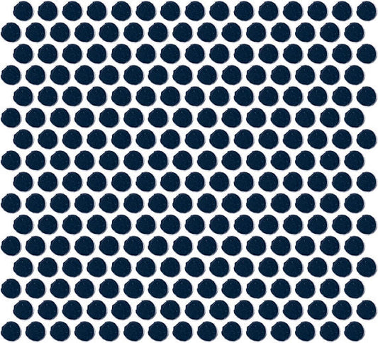 13x11 Color Wheel Mosaic Circle Penny Round  Mosaic Solid-Color Glossy Smooth Ceramic Tile Navy Blue