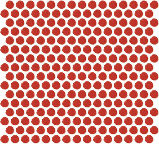 13x11 Color Wheel Mosaic Circle Penny Round  Mosaic Solid-Color Glossy Smooth Ceramic Tile Red
