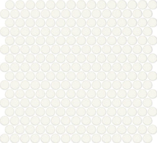 Cream White - 13x11 Color Wheel Mosaic Circle Penny Round Mosaic Solid-Color Matte Smooth Ceramic Tile