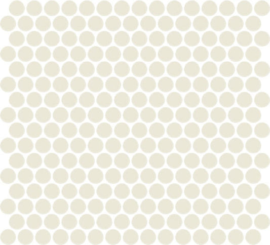 13x11 Color Wheel Mosaic Circle Penny Round  Mosaic Solid-Color Matte Smooth Ceramic Tile Light Beige