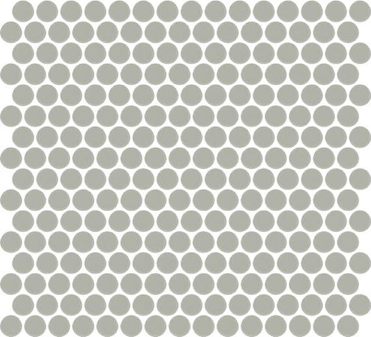 13x11 Color Wheel Mosaic Circle Penny Round  Mosaic Solid-Color Matte Smooth Ceramic Tile Light Gray