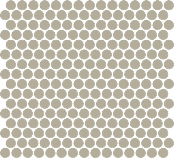 13x11 Color Wheel Mosaic Circle Penny Round  Mosaic Solid-Color Matte Smooth Ceramic Tile Dark Beige