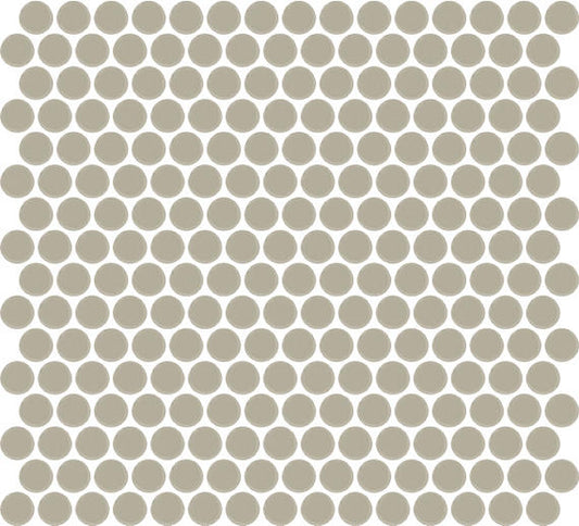 13x11 Color Wheel Mosaic Circle Penny Round  Mosaic Solid-Color Matte Smooth Ceramic Tile Dark Beige