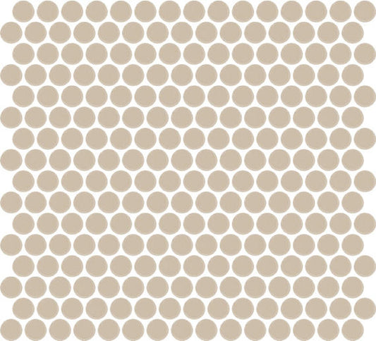 13x11 Color Wheel Mosaic Circle Penny Round  Mosaic Solid-Color Matte Smooth Ceramic Tile Tan