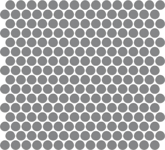 13x11 Color Wheel Mosaic Circle Penny Round  Mosaic Solid-Color Matte Smooth Ceramic Tile Gray