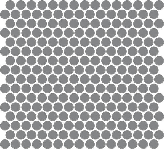 13x11 Color Wheel Mosaic Circle Penny Round  Mosaic Solid-Color Matte Smooth Ceramic Tile Gray