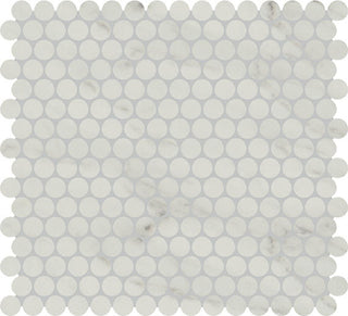 13x11 Clarasea Circle Penny Round Mosaic Marble-Look Matte Smooth Porcelain Tile