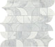 14x16 Gamma Multi-Polygon Scallop Wave Mosaic Marble-Look Polished Smooth Stone Tile Light Marble