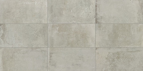 12x24 Rekindle  Stepwise Concrete-Look Matte Smooth Porcelain Tile Light Gray