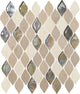 1x2 Decorative Accents Leaf  Mosaic Mixed-Color Brushed Smooth Marble Tile Beige Cream
