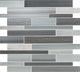 12x13 Serentina  Mosaic Mixed-Material Look Glossy Smooth Glass Tile Gray Blue