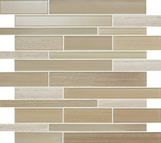 12x13 Serentina Mosaic Mixed-Material Look Glossy Smooth Glass Tile