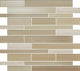 12x13 Serentina  Mosaic Mixed-Material Look Glossy Smooth Glass Tile Beige