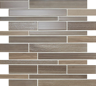 12x13 Serentina Mosaic Mixed-Material Look Glossy Smooth Glass Tile