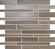12x13 Serentina  Mosaic Mixed-Material Look Glossy Smooth Glass Tile Brown Tan