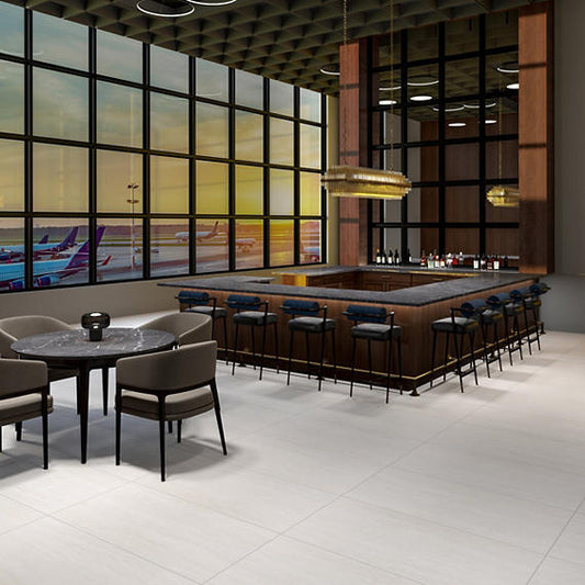 12x24 Haddonstone Light Veining Stepwise Stone-Look Matte Smooth Porcelain Tile