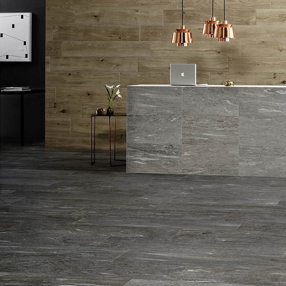 12x24 Ambassador  Natural Stone-Look Matte Smooth Porcelain Tile Light Grey
