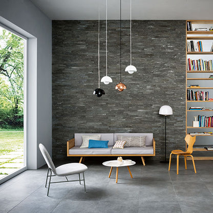 12x24 Haut Monde  Natural Stone-Look Polished Smooth Porcelain Tile Deep Black